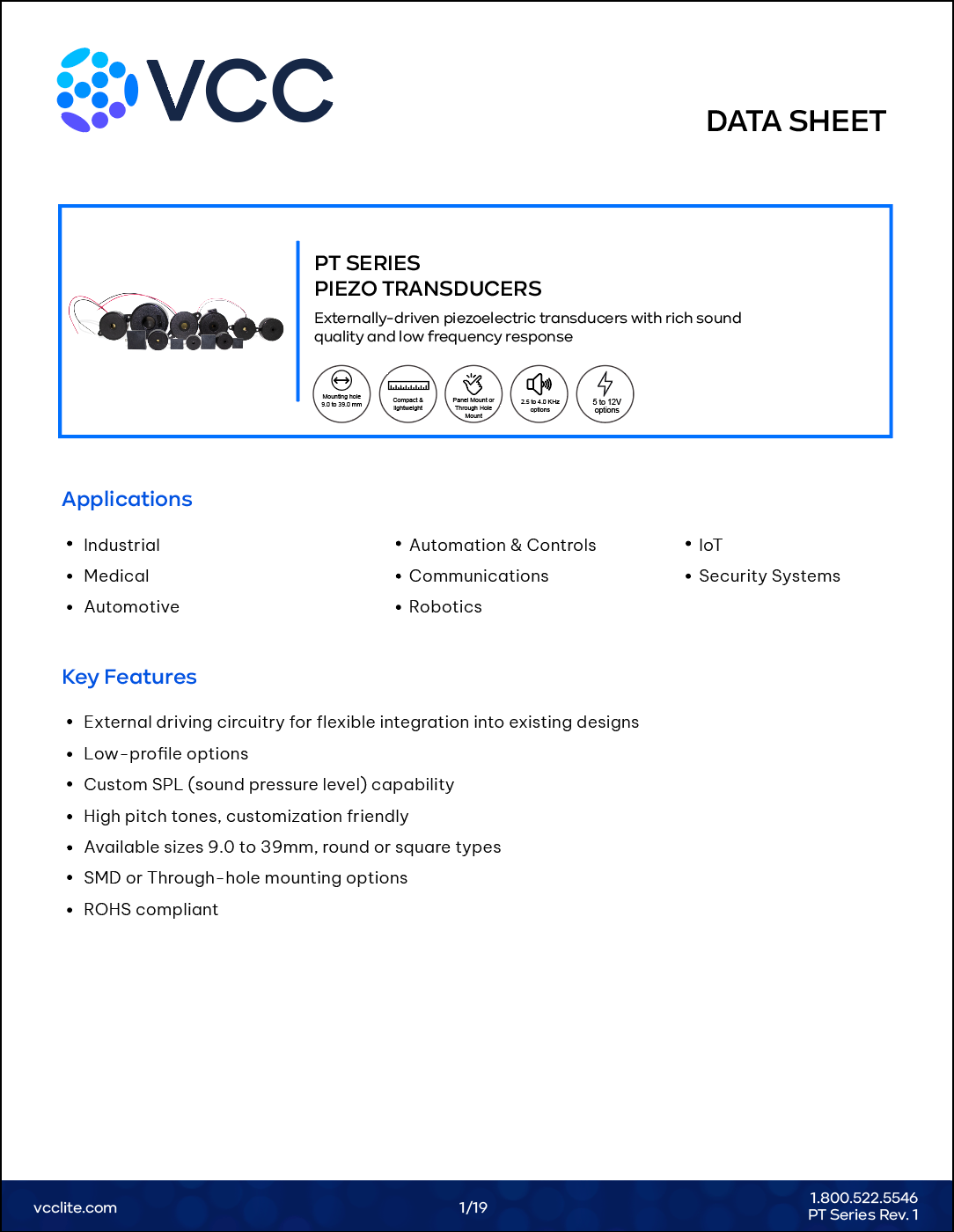 Toggle Switches datasheet